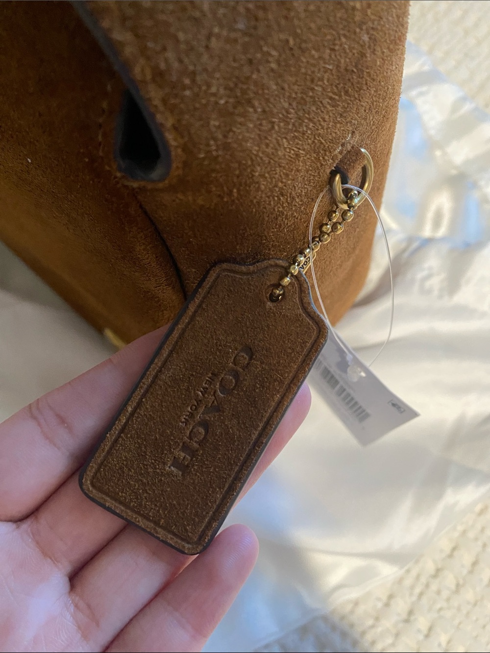 NWT Coach Suede Lola Shoulder Bag in Warm Brown Suede🐻 - Picture 13 of 14